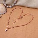 Load image into Gallery viewer, Rose gold plating Moon Anklet with Cubic Zirconia | Women&#39;s Jewelry Gift
