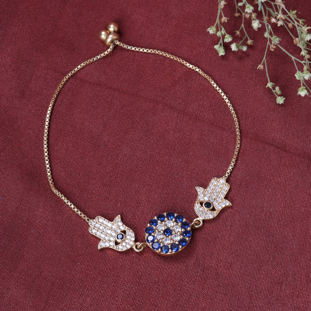 gold plating Hamsa Hand & Evil Eye Bracelet for Women | Protection Jewelry