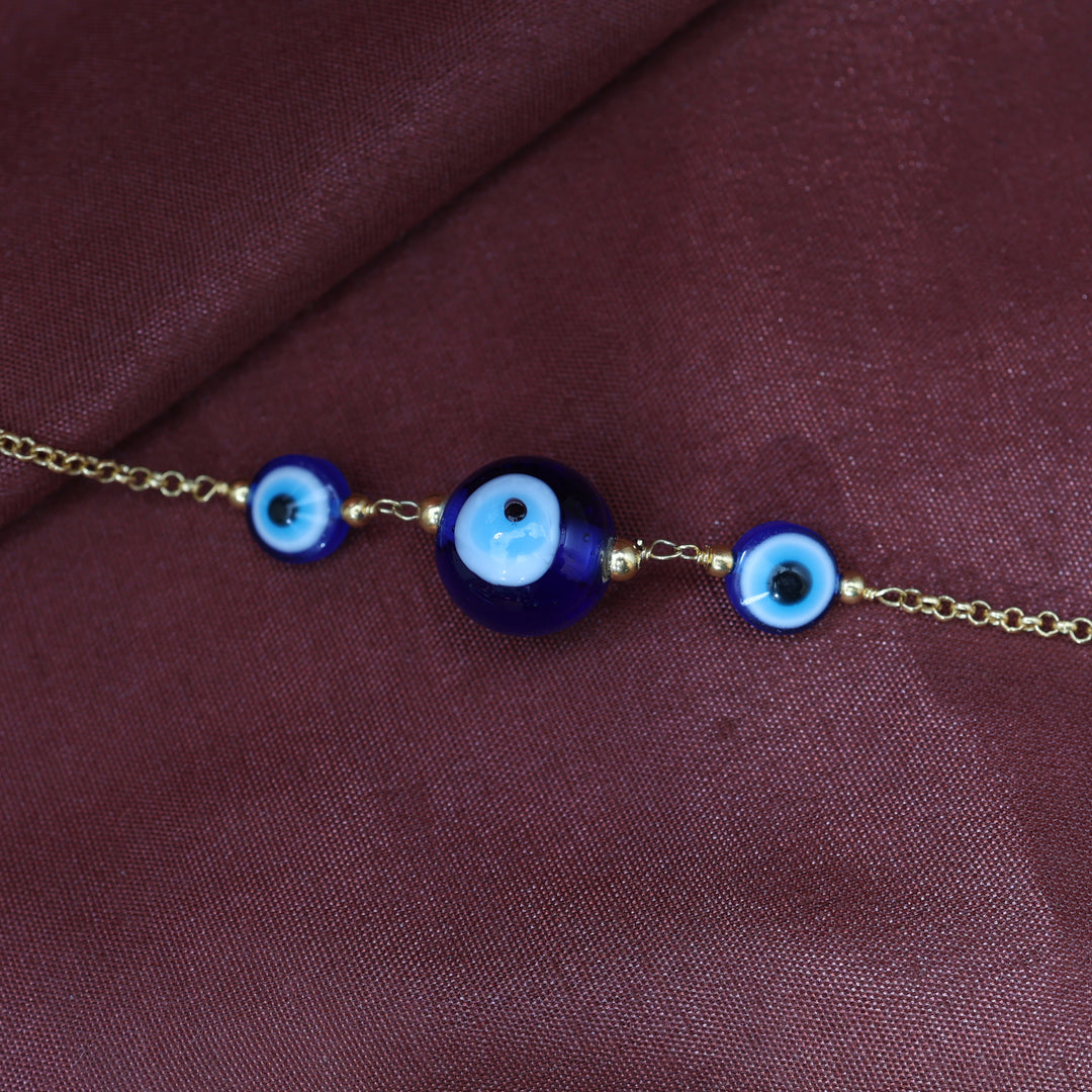 gold plating Evil Eye Bead Bracelet | Protection Jewelry for Women