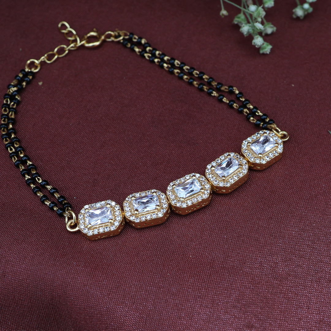 gold plating Beaded Cubic Zirconia Bracelet | Women's Fashion Jewelry