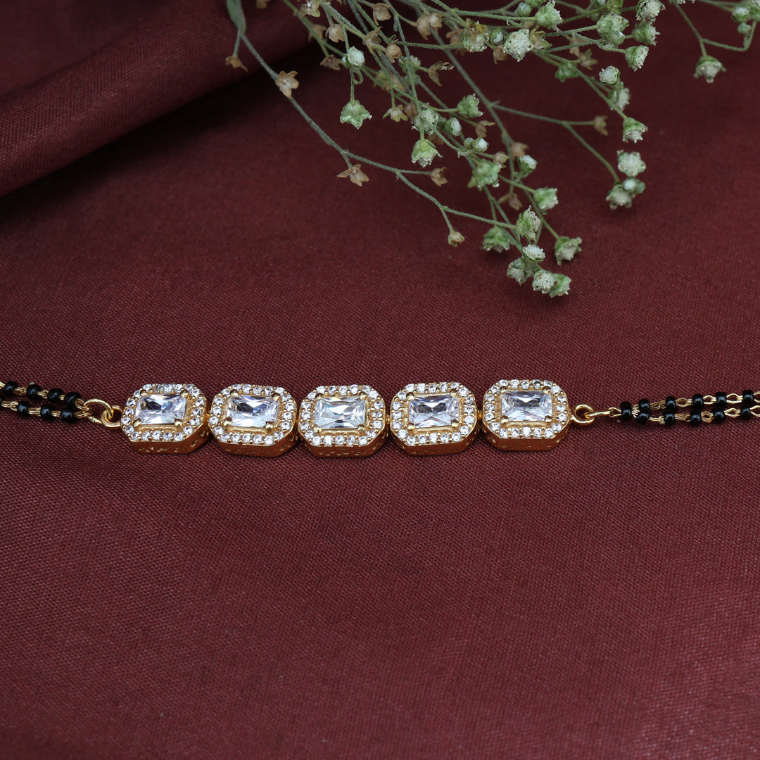 gold plating Beaded Cubic Zirconia Bracelet | Women's Fashion Jewelry
