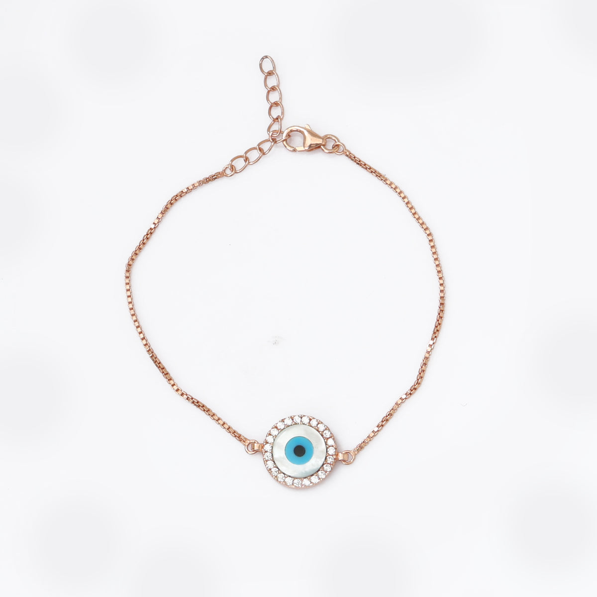 Rose gold plating evil eye bracelet for women | protection jewelry