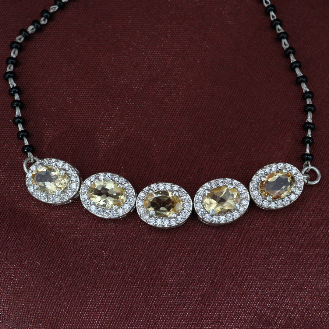 Silver Citrine Bead Bracelet for Women | Gift Jewelry
