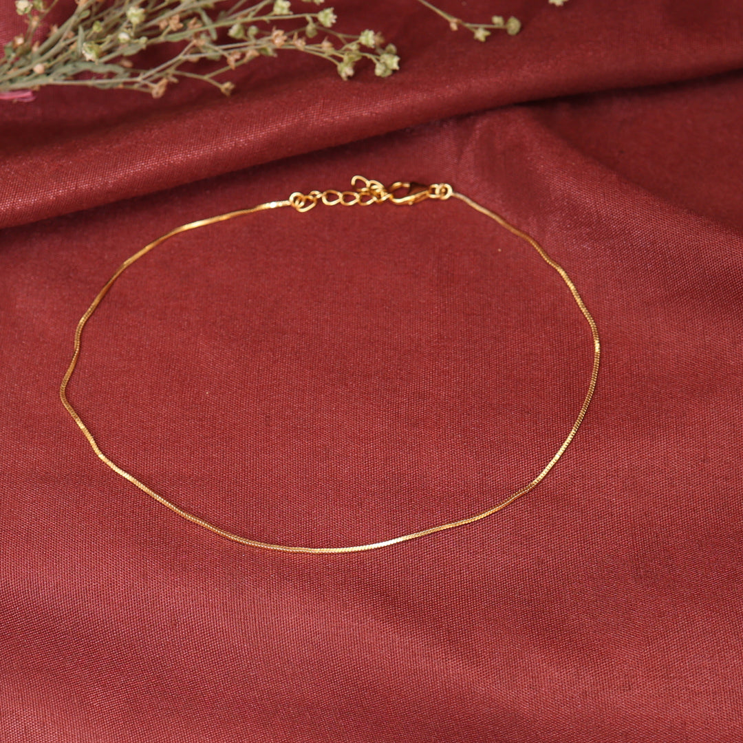gold plating Snake Chain Anklet for Women | Delicate Foot Jewelry