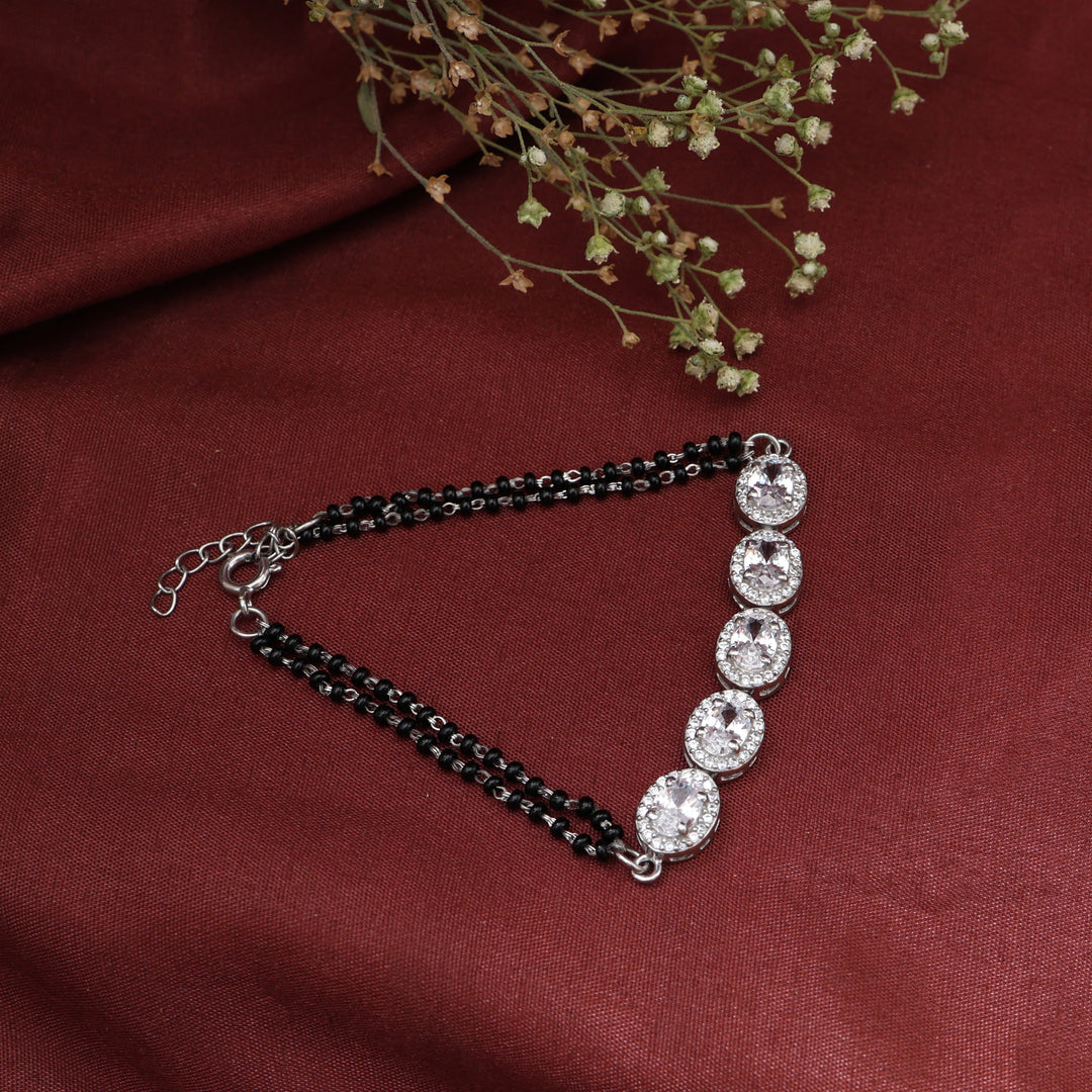 925 Silver Moonstone Beaded Bracelet for Women | Daily Wear