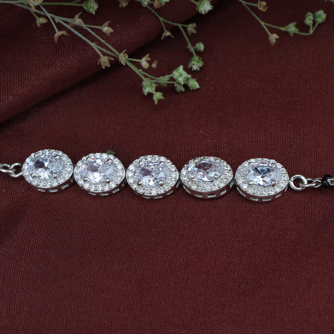 925 Silver Moonstone Beaded Bracelet for Women | Daily Wear