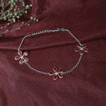 Load image into Gallery viewer, 925 Silver Flower Bracelet with Garnet Stones | Women&#39;s Jewelry
