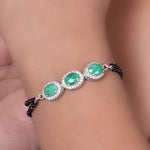 Load image into Gallery viewer, Emerald Bead Bracelet for Women | Silver Gift Jewelry
