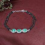 Load image into Gallery viewer, Emerald Bead Bracelet for Women | Silver Gift Jewelry
