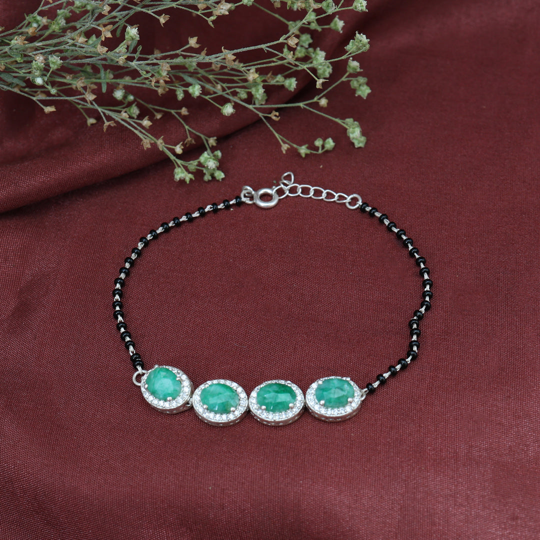 925 Silver Emerald Bracelet for Women | Gemstone Jewelry