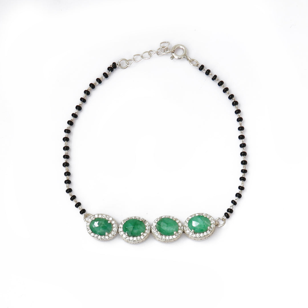 925 Silver Emerald Bracelet for Women | Gemstone Jewelry