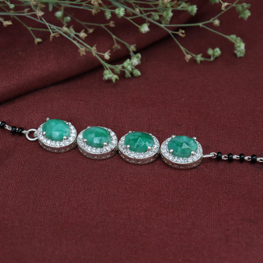 925 Silver Emerald Bracelet for Women | Gemstone Jewelry