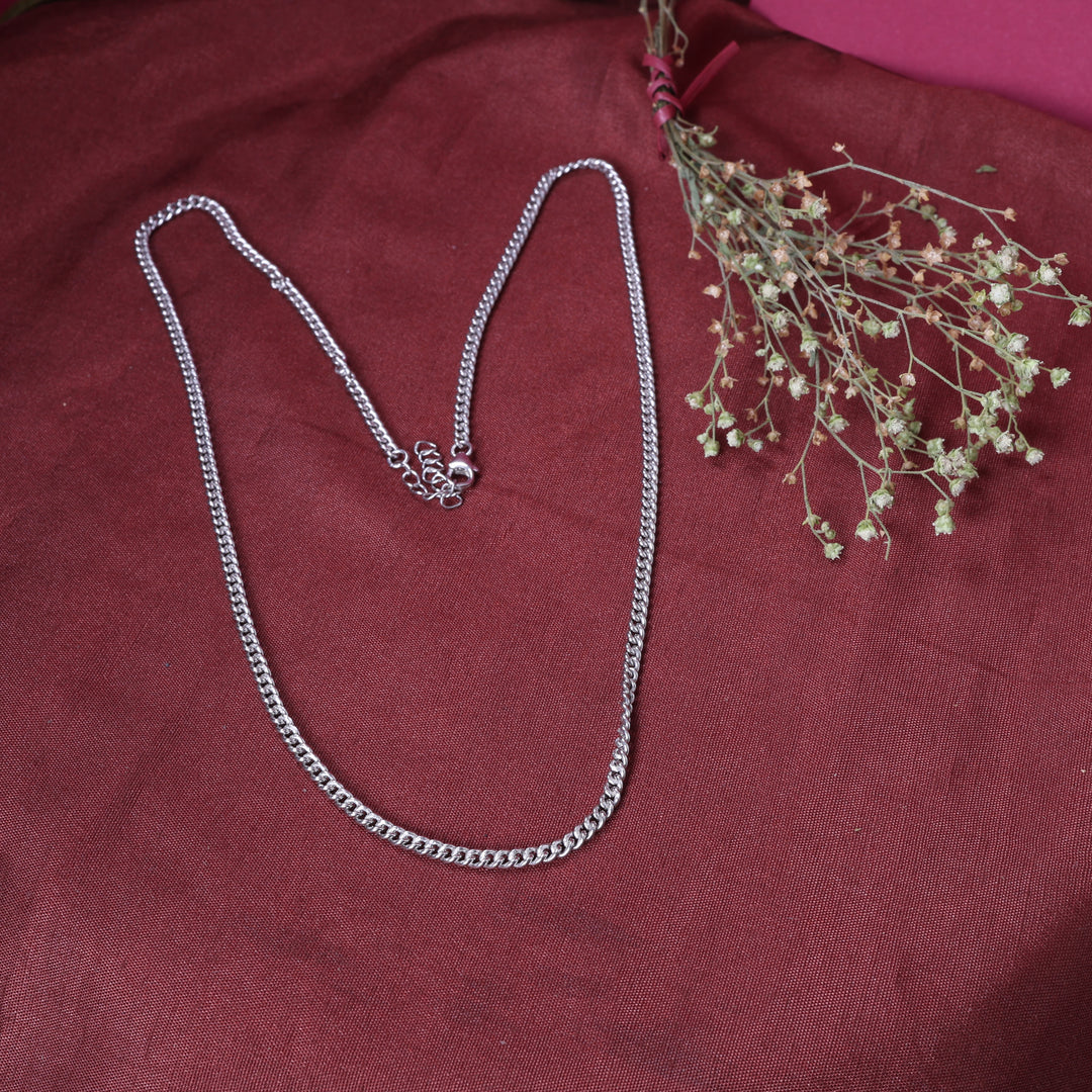 Silver Chain Necklace | Curb Chain | Daily Wear for Men & Women