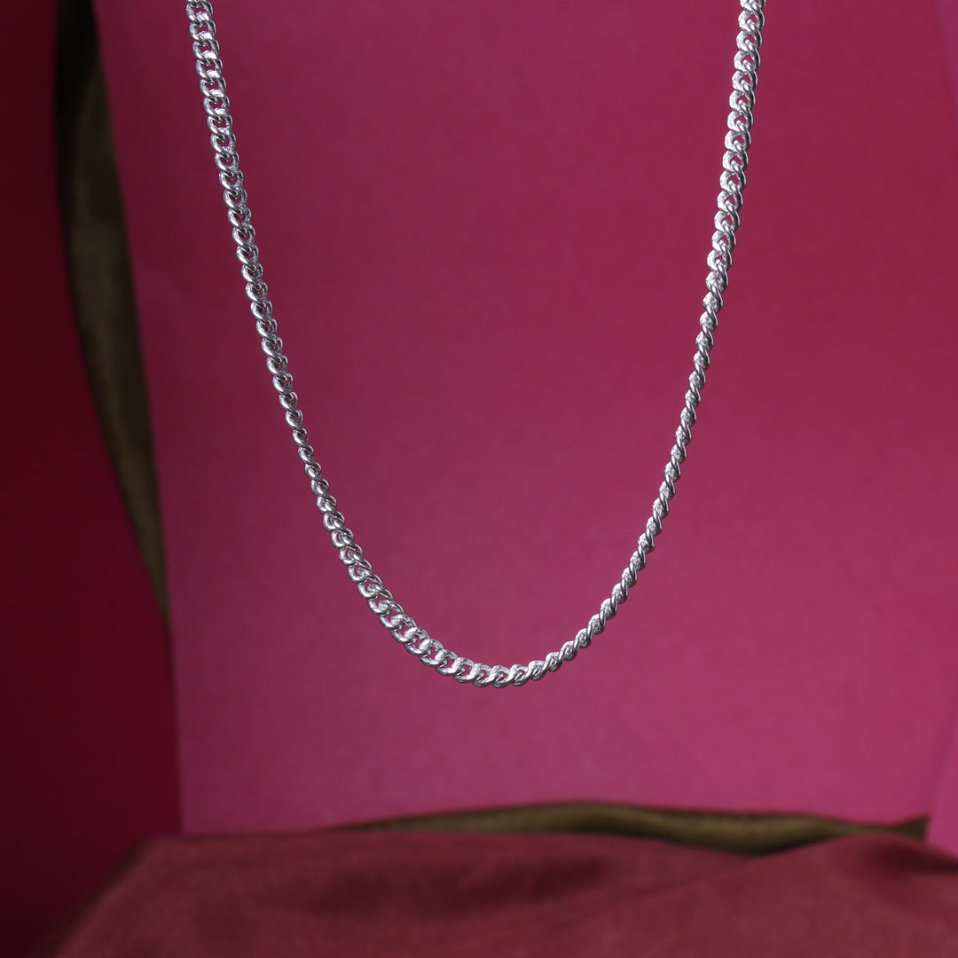 Silver Chain Necklace | Curb Chain | Daily Wear for Men & Women