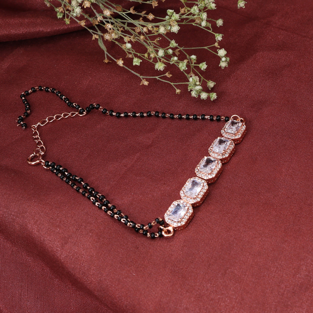 Pulsera de cristal de oro rosa para mujer | Joyería de fiesta