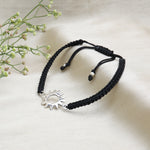 将图像加载到图库查看器中， Black Cord Sun Charm Adjustable Bracelet | Daily Wear Jewelry
