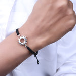 将图像加载到图库查看器中， Black Cord Sun Charm Adjustable Bracelet | Daily Wear Jewelry
