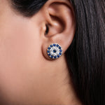 Load image into Gallery viewer, 925 Silver Blue Sapphire Stud Earrings for Women | Daily Wear
