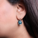 Load image into Gallery viewer, Pendientes colgantes de plata 925 con piedras preciosas azules para mujer | Regalo | Alto brillo
