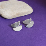 Load image into Gallery viewer, Silver Geometric Drop Earrings for Women | Modern Jewelry
