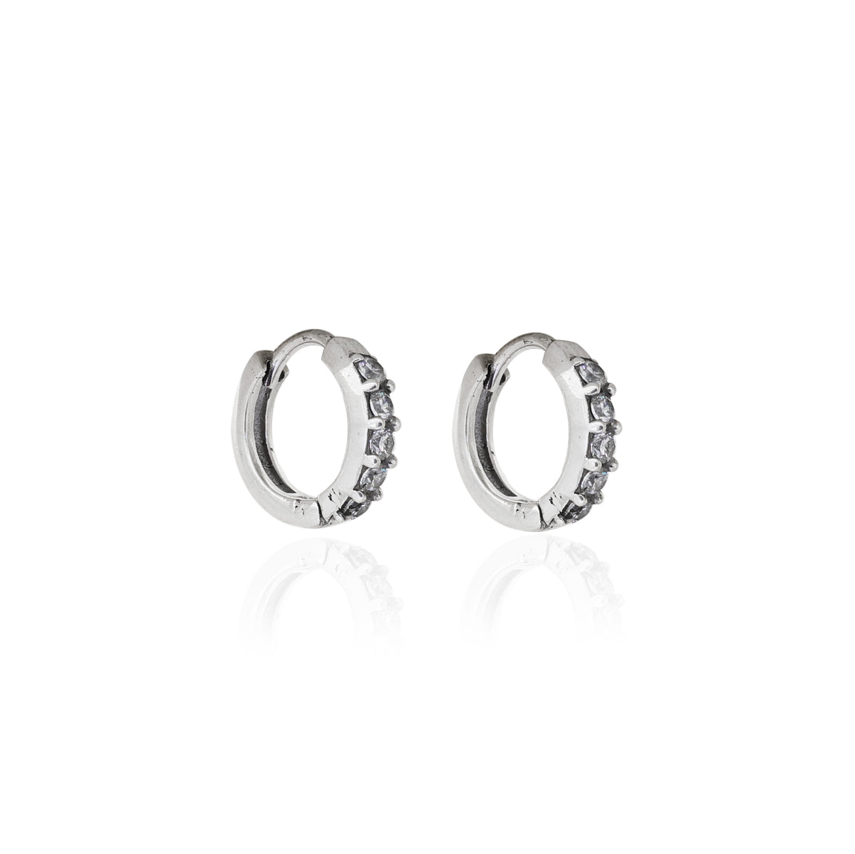 925 sterling silver hoop earrings with cz stones | women's jewelry