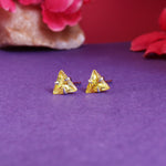 Load image into Gallery viewer, Yellow Trillion Cut Stud Earrings | gold plating Plated | Women&#39;s Jewelry
