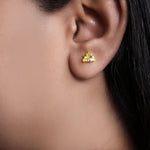 Load image into Gallery viewer, Yellow Trillion Cut Stud Earrings | gold plating Plated | Women&#39;s Jewelry
