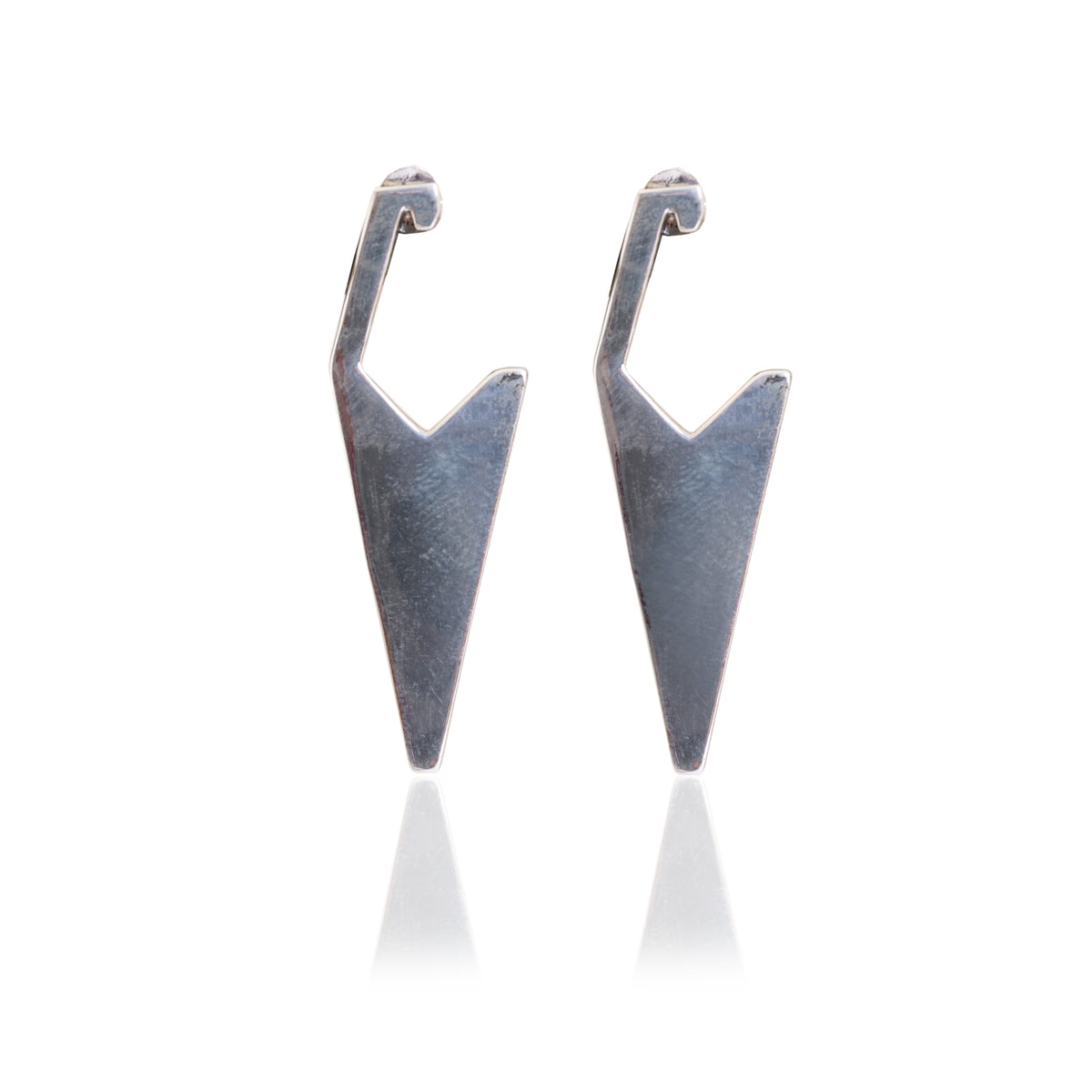 Silver geometric earrings for women | modern minimalist jewelry
