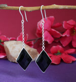 Load image into Gallery viewer, 925 Silver Black Diamond Earrings for Women | Dangle Jewelry
