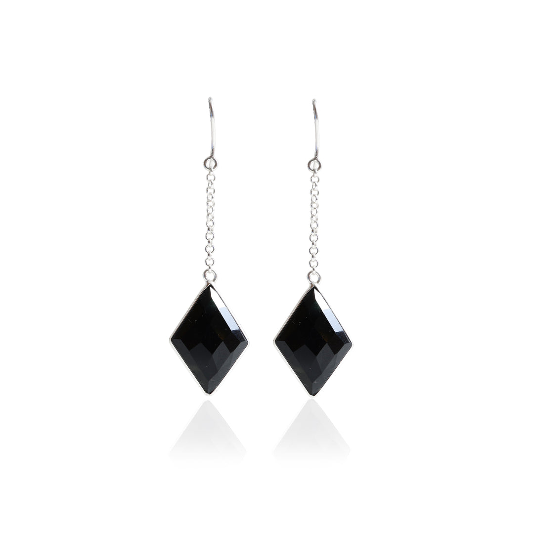 925 Silver Black Diamond Earrings for Women | Dangle Jewelry