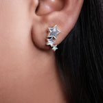 Load image into Gallery viewer, Silver Star Drop Earrings for Women | Celestial Jewelry Gift
