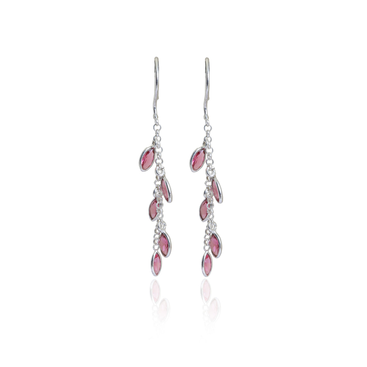 925 silver pink gemstone dangle earrings | for women | gift