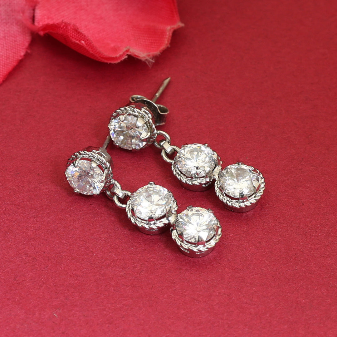 925 Silver Cubic Zirconia Dangle Earrings for Women | Gift
