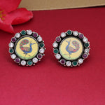 Load image into Gallery viewer, 925 Silver Peacock Stud Earrings | Gemstone Jewelry for Women
