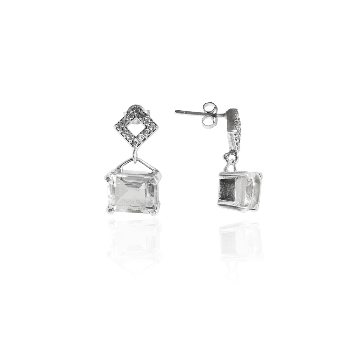 925 silver cubic zirconia dangle earrings for women | gift | elegant