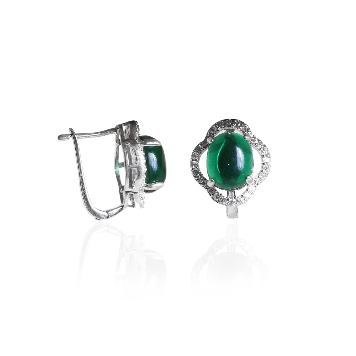 925 silver emerald earrings for women | gemstone jewelry