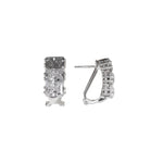 Load image into Gallery viewer, Silver Cubic Zirconia Leverback Earrings | Elegant Women&#39;s Jewelry
