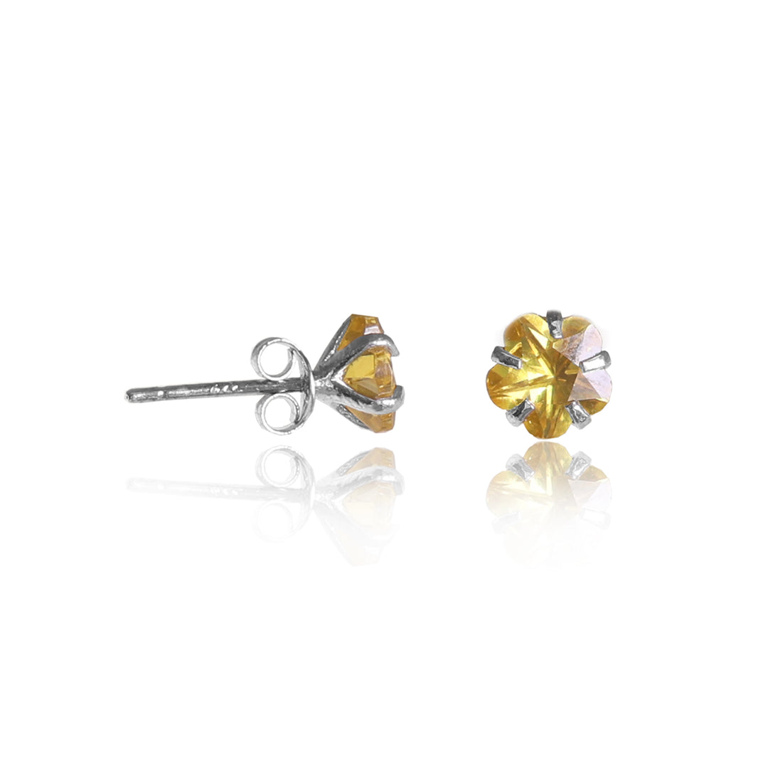 925 Silver Citrine Stud Earrings | Gemstone Jewelry for Women