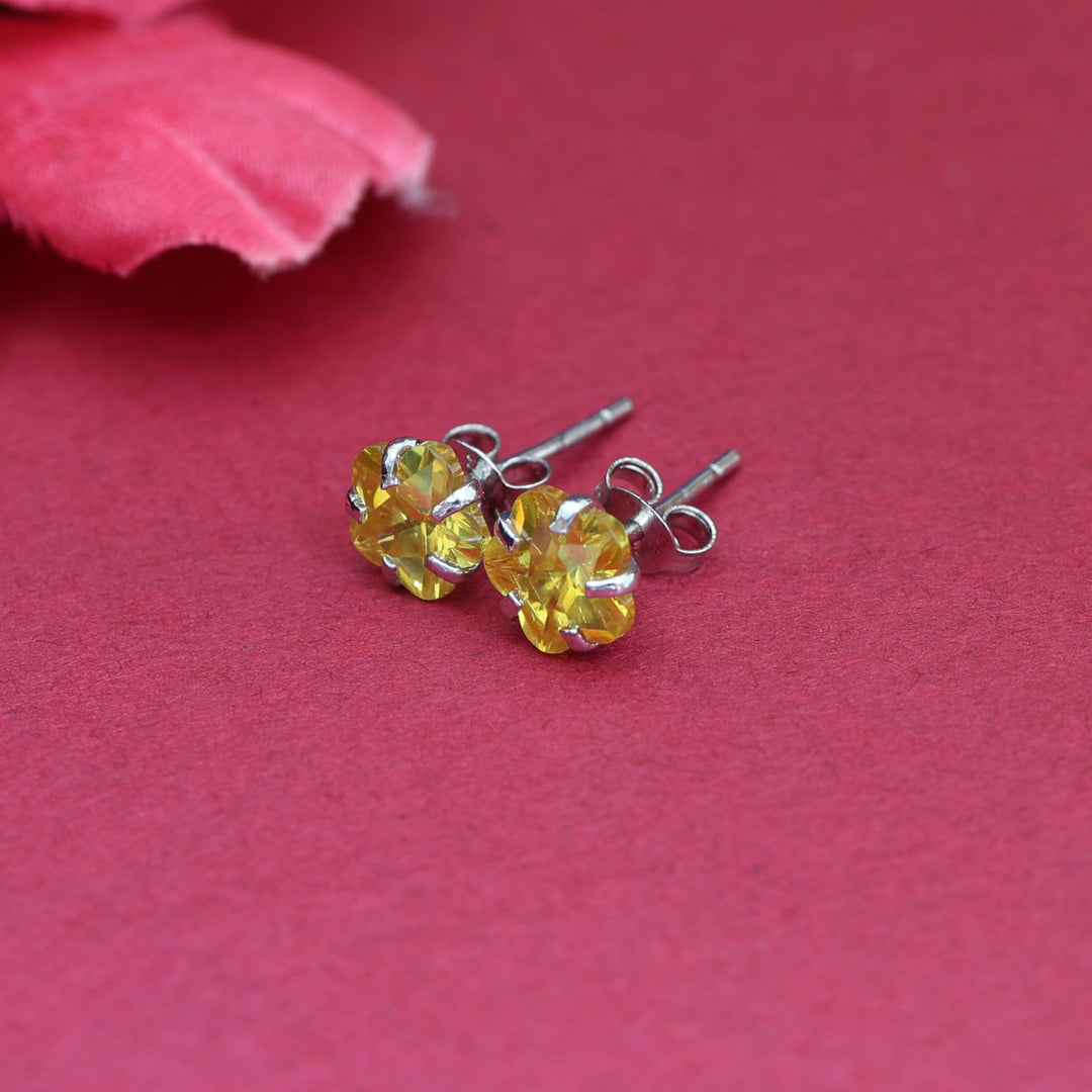 925 Silver Citrine Stud Earrings | Gemstone Jewelry for Women