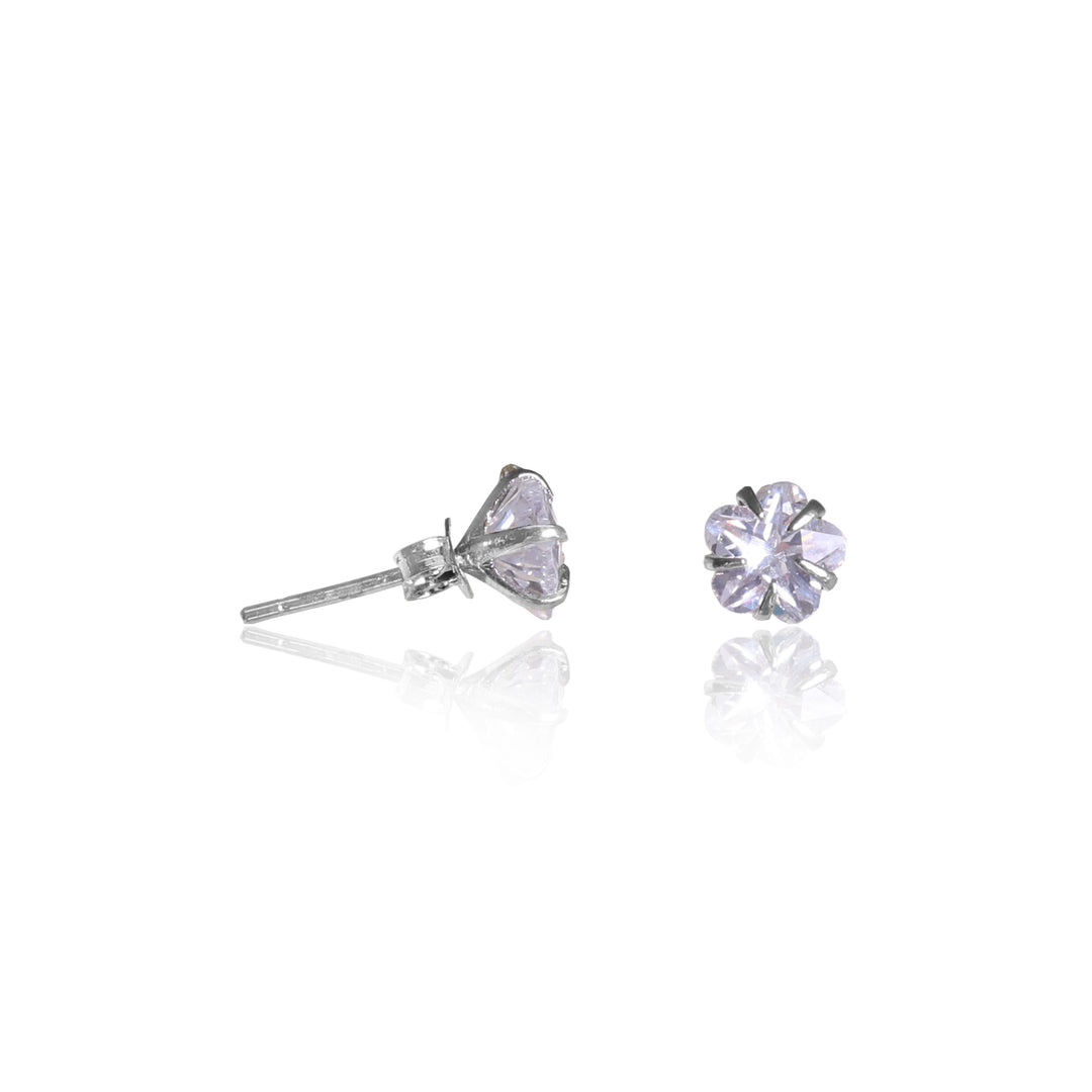 Silver Stud Earrings with Clear Cubic Zirconia | Women's Jewelry Gift