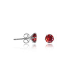 Load image into Gallery viewer, Silver Red Ruby Stud Earrings | Gemstone Jewelry for Women
