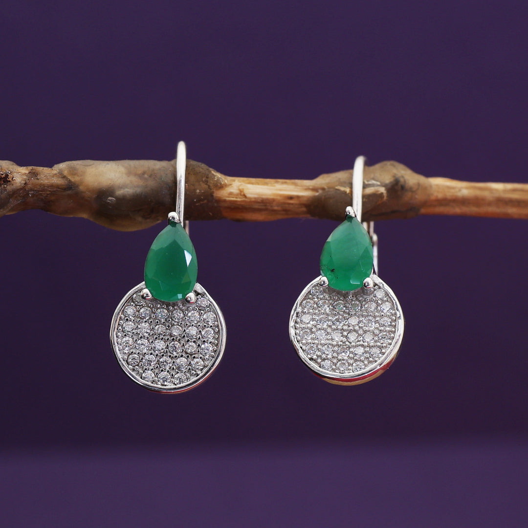 925 Silver Green Onyx Drop Earrings for Women | Gift Jewelry