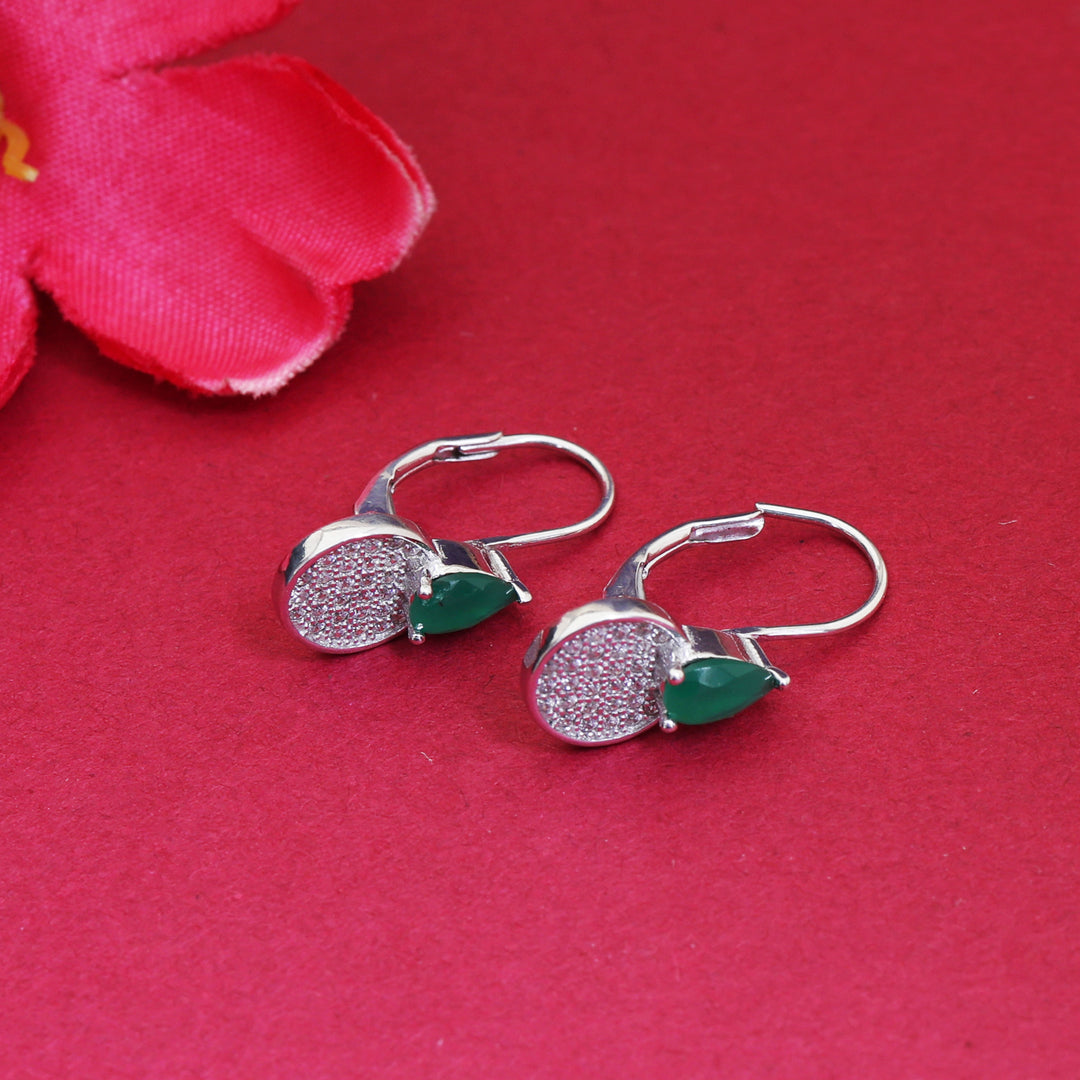 925 Silver Green Onyx Drop Earrings for Women | Gift Jewelry
