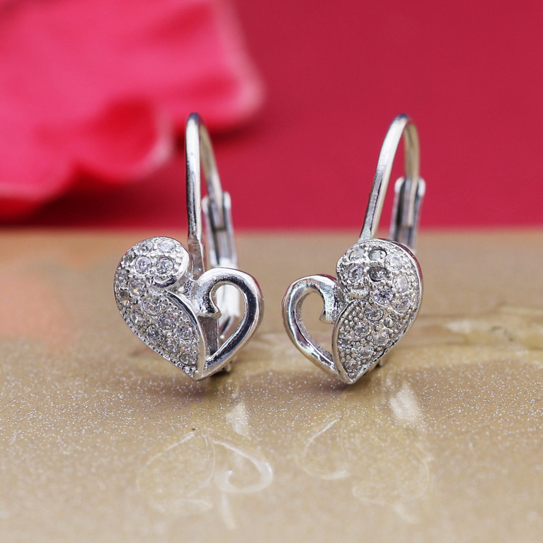 Pendientes de plata 925 con forma de corazón para mujer | Regalo para el día a día