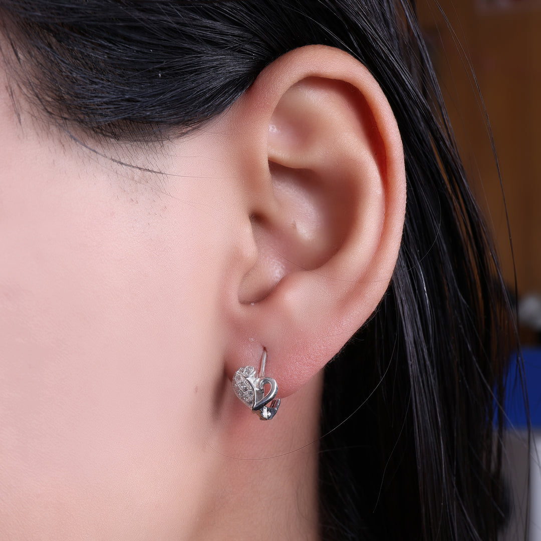Pendientes de plata 925 con forma de corazón para mujer | Regalo para el día a día