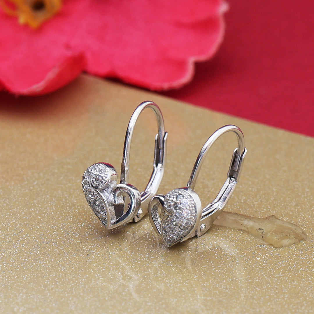 Pendientes de plata 925 con forma de corazón para mujer | Regalo para el día a día