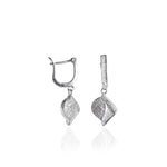 Load image into Gallery viewer, Silver Leaf Earrings with Cubic Zirconia | Women&#39;s Jewelry Gift
