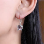 Load image into Gallery viewer, Silver Amethyst Dangle Earrings for Women | Gemstone Jewelry
