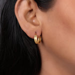 Load image into Gallery viewer, Gold Textured Rectangular Earrings for Women | Daily Wear
