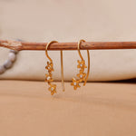 Load image into Gallery viewer, Gold Flower Drop Earrings with Diamonds | Women&#39;s Jewelry Gift
